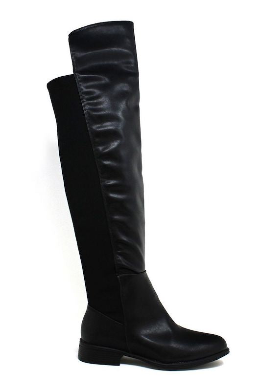 PU Leather Boot with Stretch