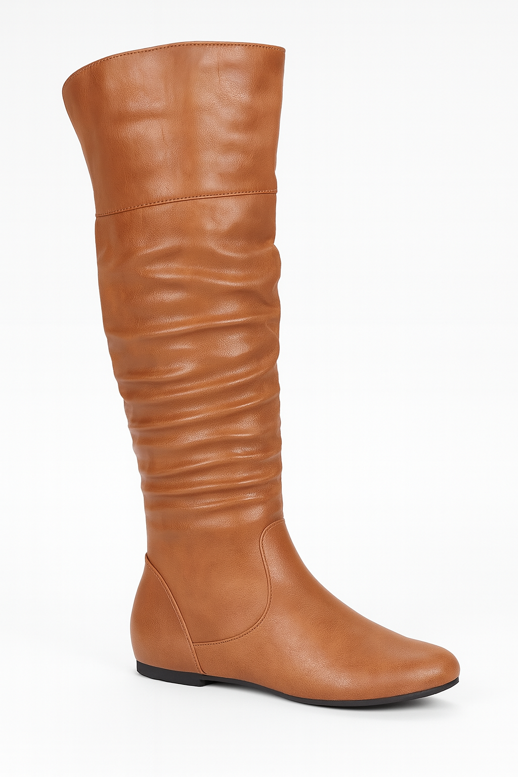 Suede Ruched Knee-high Boots Got the Look