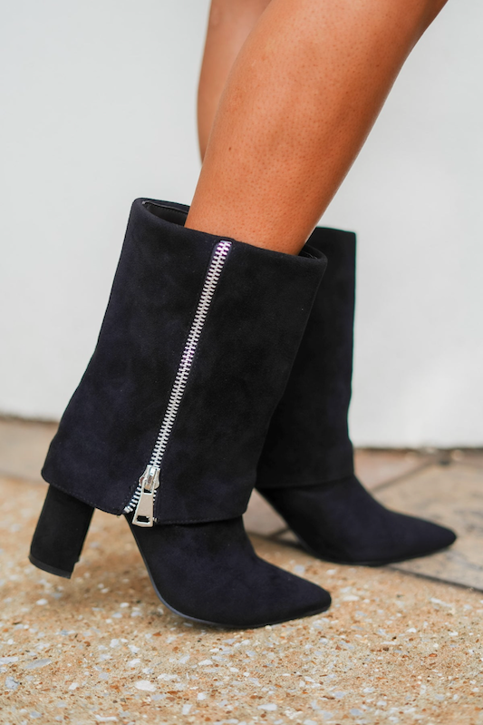 Boots with flap over 2025 heel