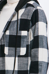 Plaid Shacket with Hoody