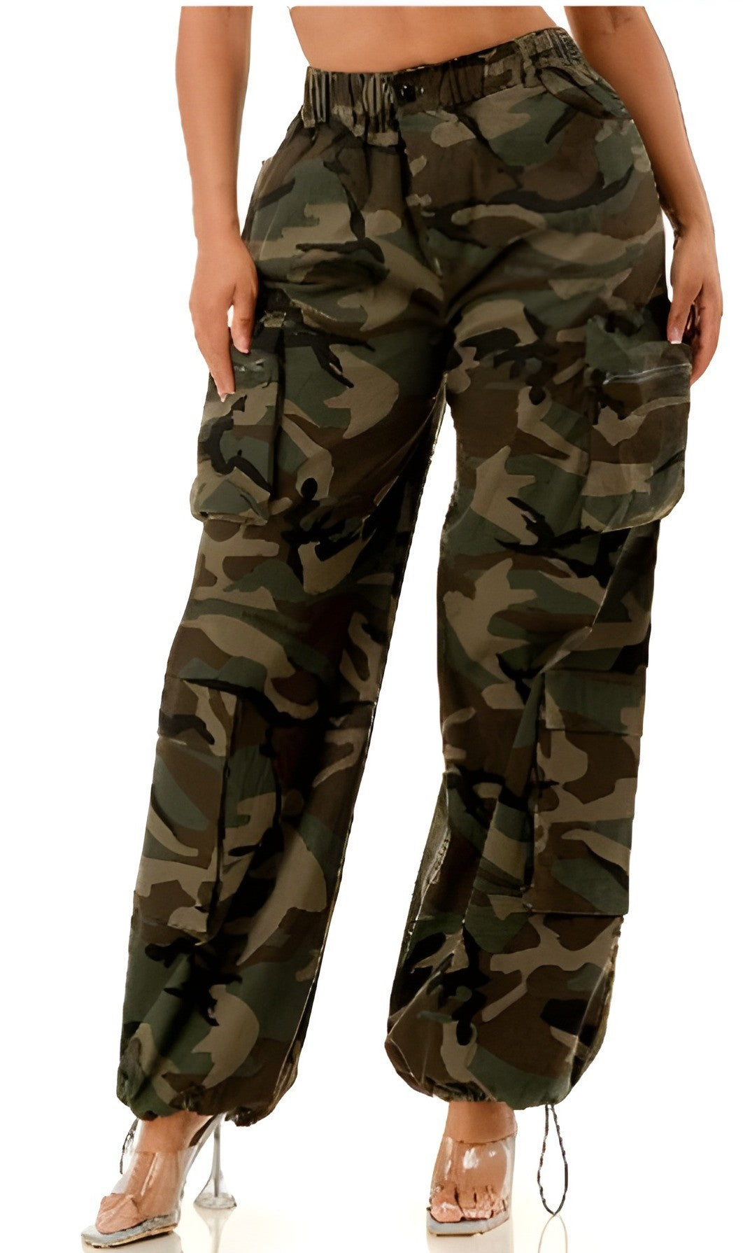 Camo Wide Leg Cargo Jogger