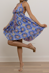 Short Sari Halter Dress - D