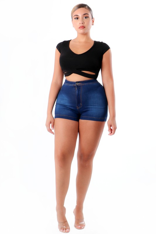 Dark Denim High Rise Short