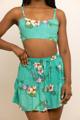 Floral Two Piece Skirt Set