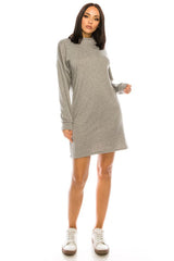 Long Sleeve Plain Sweater Dresses