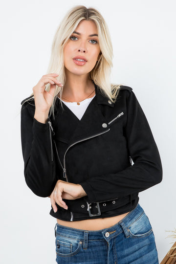 Suede Moto Jacket