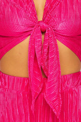 Collar Crop Top Short Set