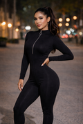 Unleash your boldest self in this Essential Zip Ring Jumpsuit—a fearless one-piece that commands  