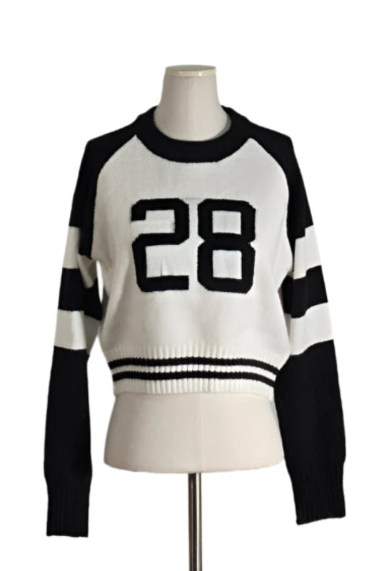 Crop Crewneck Sports Sweater