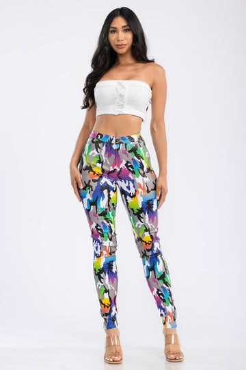 High Waist Camo Disco Pants