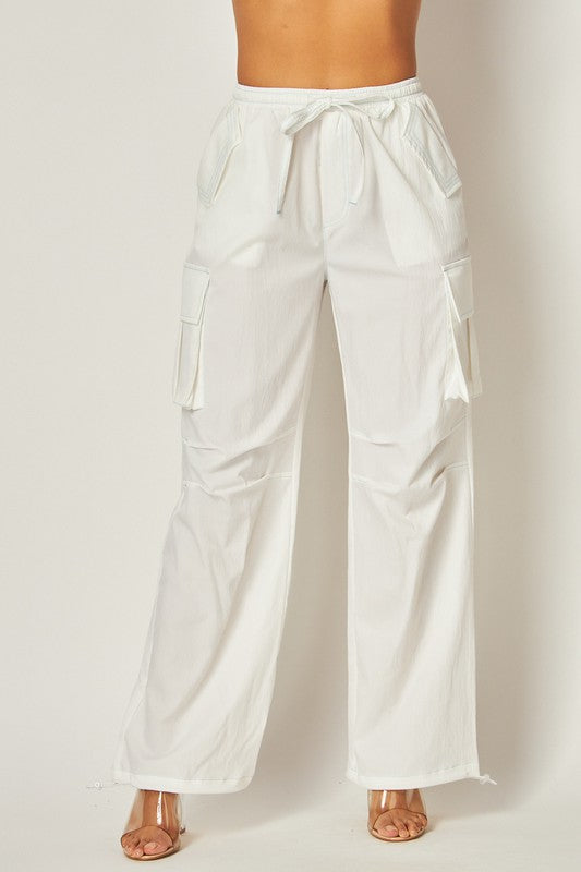 Annabelle Contrast Stitch Cargo Pocket Pants