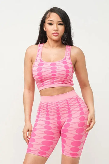 SEAMLESS TANK TOP AND BIKER SHORT SET