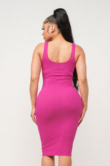 Ribbed Tank Midi Dresses