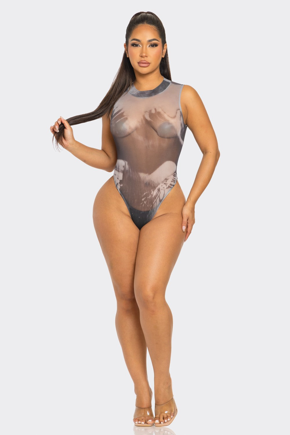 Sleeveless Print Bodysuit