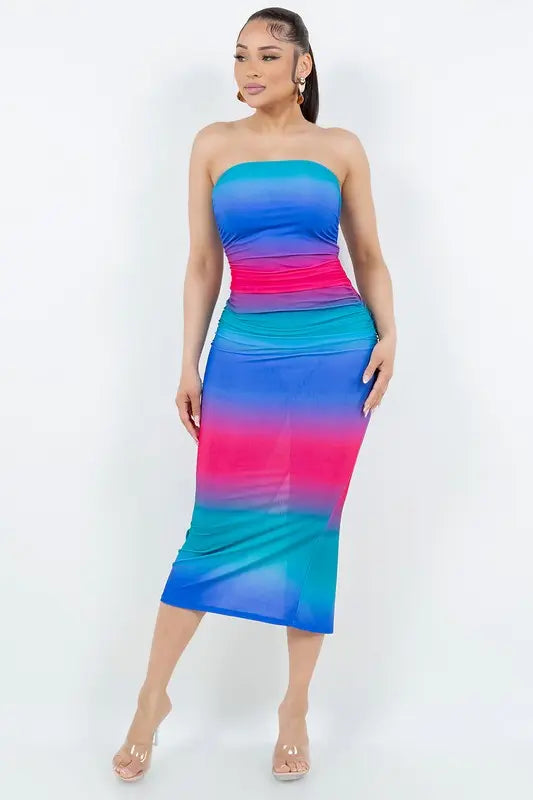 Tube Shirred Dress