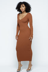 Off Shoulder Ribbed Bodycon Dress