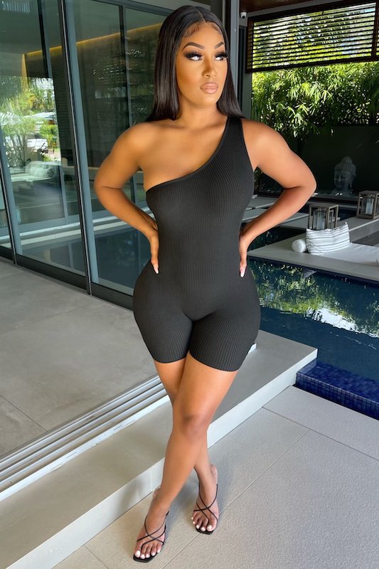 One Shoulder Tank Romper