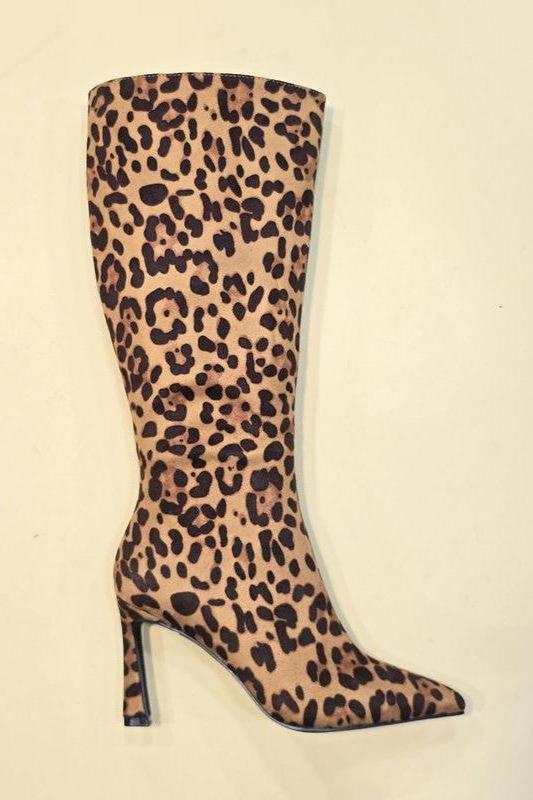 Pointed Toe Knee Length Boot with Heel