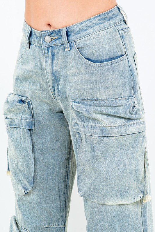 Oversized Wide Cargo Leg Jeans