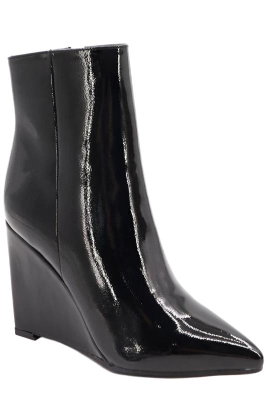 Patent Wedge Heel Bootie - Black J.P ORIGINALS