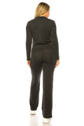 Ribbed Wide Leg Pant and Zip Up FASHION LOVE