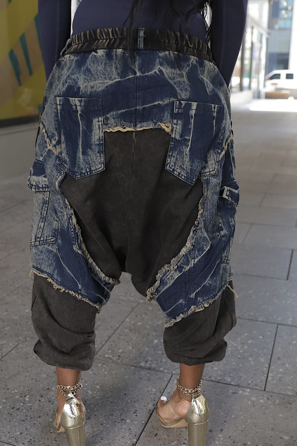Trendy Urban Style Harem Patchwork Joggers