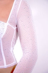 Sequined Mesh Bra Cup Mesh Top