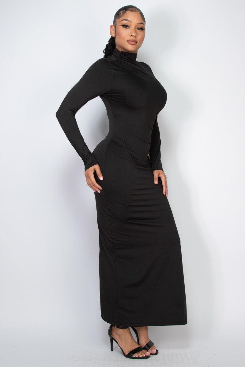 Slit Chest Midi Dress