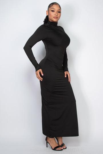 Slit Chest Midi Dress