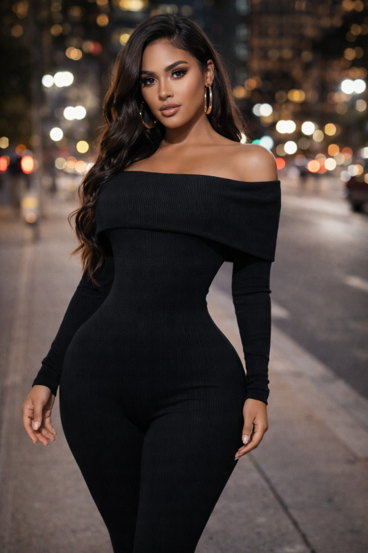 Long SLV Off Shoulder Jumpsuit
