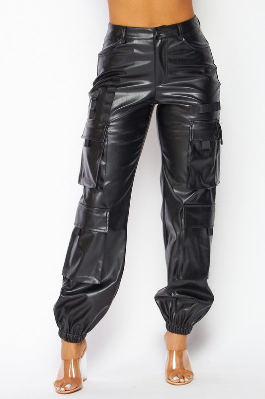 Pu Cargo Pants