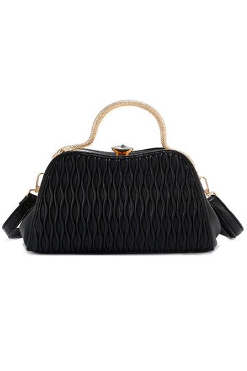 Vegan Leather Handbag with Snake Handle