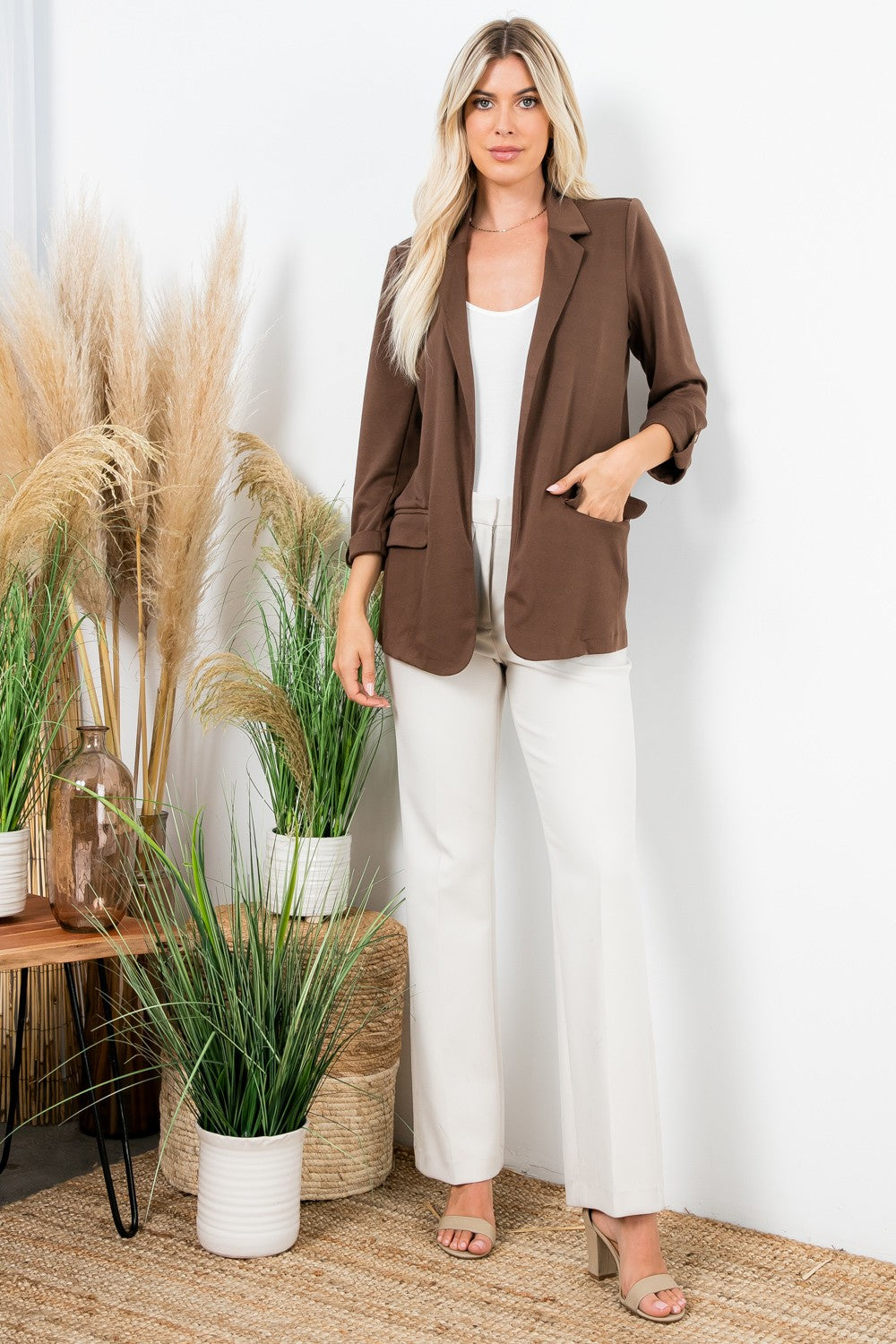 Roll Up Sleeve Blazer