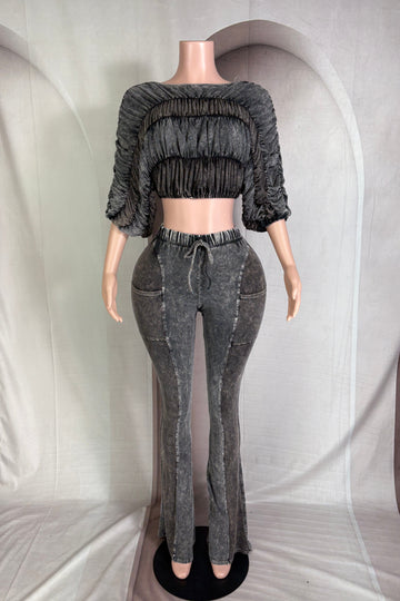 Ultra Ruched Crop Top and Lounge Pant