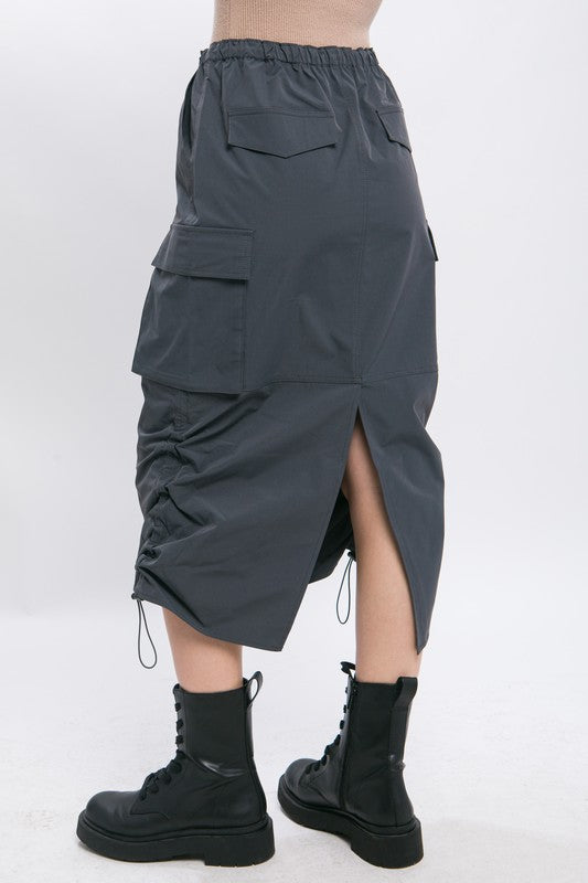Cargo Skirt with Rear Slit