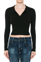 Collar Crop Sweater