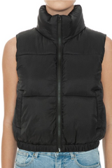 High Neck Nylon Puff Vest