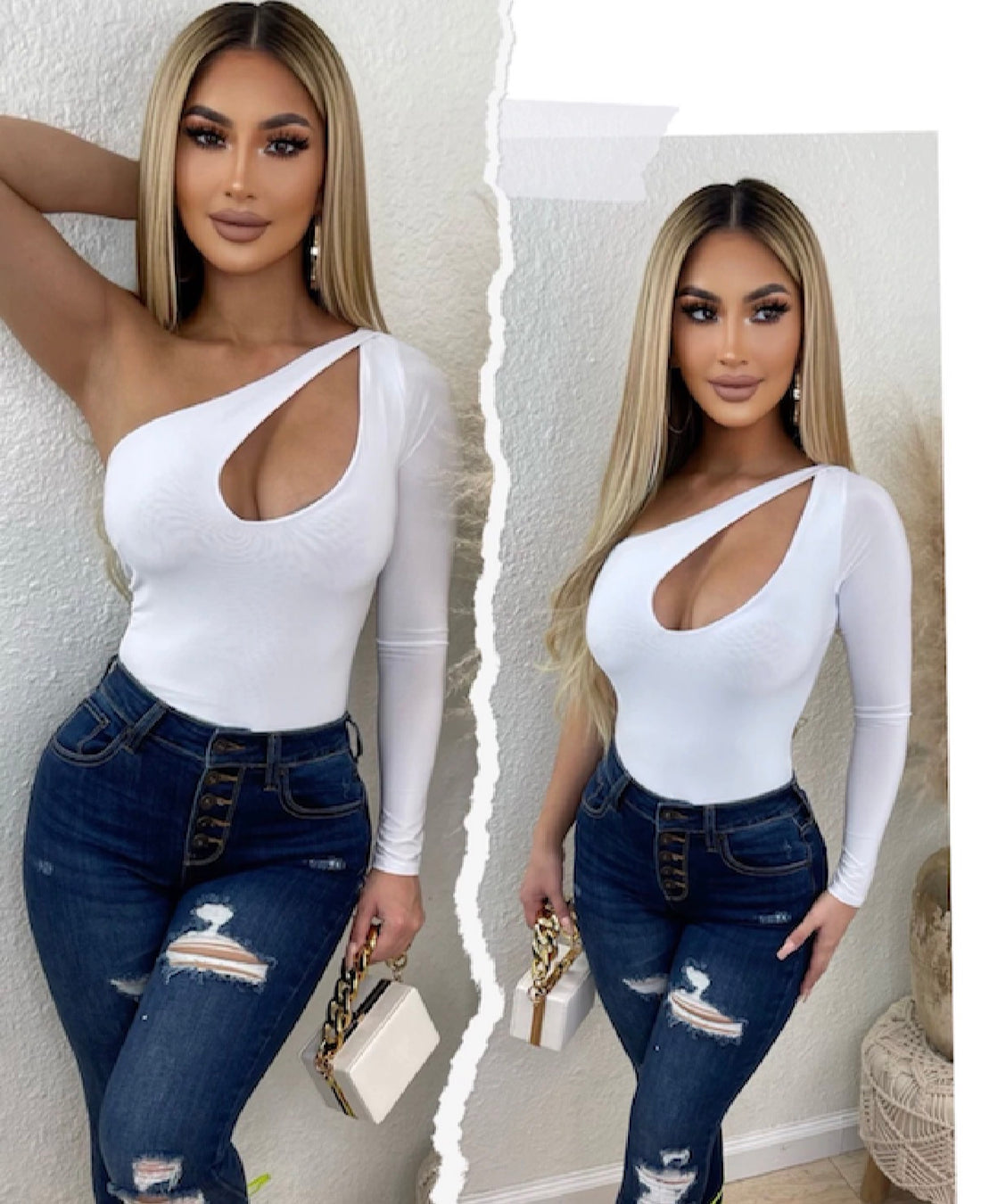One Shoulder Cut Out Bodysuit