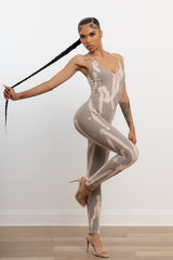 Mineral Wash Jumpsuit With Criss Cross Back