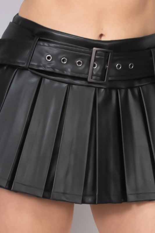 Pleated Skort W Belt