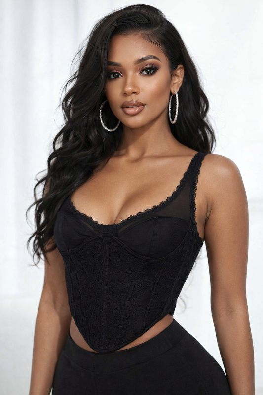 Embrace your boldest self in this striking Silhouette Lace Top.