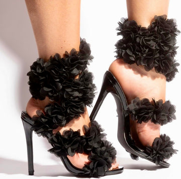 Ruffle wraparound heels