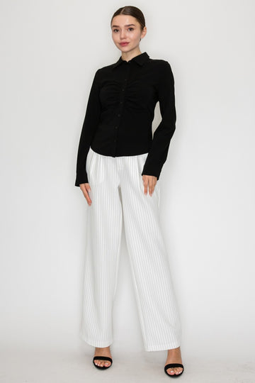 Ruched Button Down Shirt