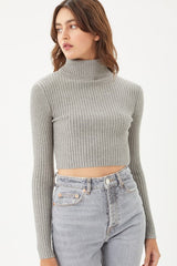 Cropped Turtleneck Sweater Top