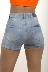 Ripped Blue Denim Short