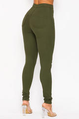High Rise Skinny Jean with Round Back Pocket