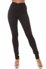 High Rise Skinny Jean with Round Back Pocket