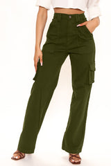 High Rise Cargo Pocket Pants