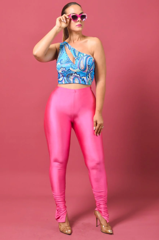 Ankle Ruched Shiny Legging