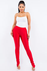 Ankle Ruched Shiny Legging